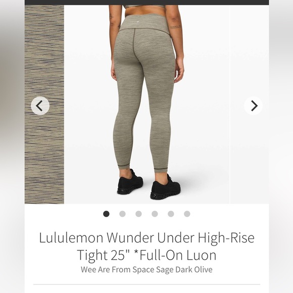 Lululemon wunder under green leggings - Picture 1 of 5